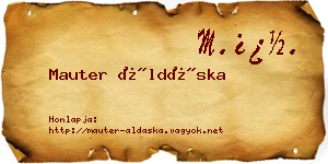 Mauter Áldáska névjegykártya